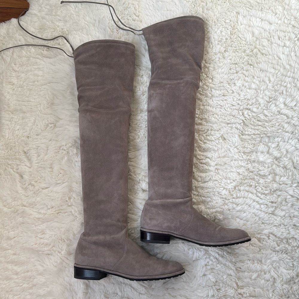 Stuart Weitzman lowland suede over the knee boots - taupe